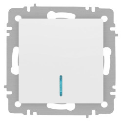 Выключатель Intro Accent 6-102-01 с подсветкой 10А-250В IP20 СУ AL/CU бел. Intro Б0063445