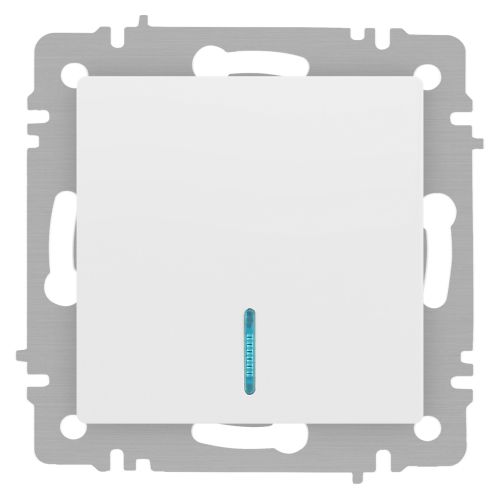 Выключатель Intro Accent 6-102-01 с подсветкой 10А-250В IP20 СУ AL/CU бел. Intro Б0063445