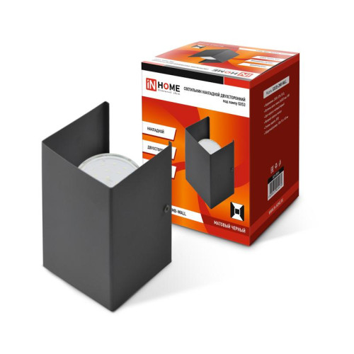 Светильник GX53S-WALL 2MB GX53 230В накладной двусторон. подсветка матов. черн. IN HOME 4690612034294