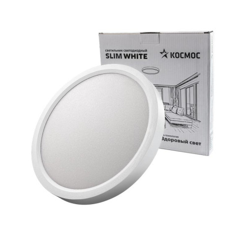 Светильник светодиодный SLIM WHITE 24Вт 4500К IP40 1620лм 230В 230х25мм КОСМОС KSlim24w_W4500K
