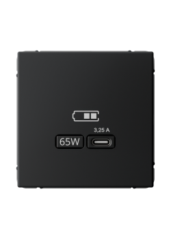 ARTGALLERY USB РОЗЕТКА тип-С 65Вт высокоскор.заряд. QC, PD, механизм, КАРБОН