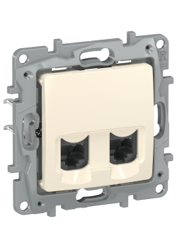 IEKETIKA Розетка компьютерная двойная RJ45 категория 6 UTP 6723541 слоновая кость IEK