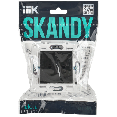 SKANDY Розетка без заземления с защитными шторками 10А SK-R01Bl черный IEK SKANDY Розетка без заземления с защитными шторками 10А SK-R01Bl черный IEK