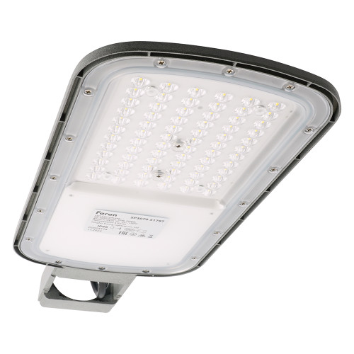 Светодиодный уличный консольный светильник Feron SP3070 50W 5000K AC90-300V, серый Светодиодный уличный консольный светильник Feron SP3070 50W 5000K AC90-300V, серый