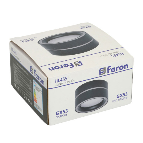 Светильник потолочный Feron HL455 12W, 230V, GX53, черный Светильник потолочный Feron HL455 12W, 230V, GX53, черный