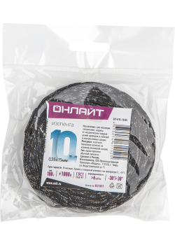 Изолента ОНЛАЙТ 61 152 OIT-H15-10/BL ХБ черная 100г 0,35х15мм 10м