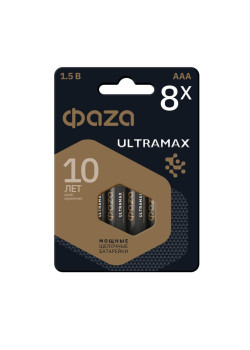 Элемент питания алкалиновый AAA/LR03 1.5В ULTRAMAX BL-8 (уп.8шт) ФАZА 5064683