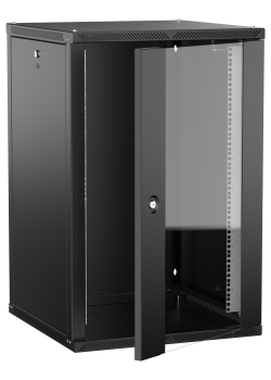 ITK LINEA W Шкаф настенный 18U 600х600мм дверь стекло черный 2.0