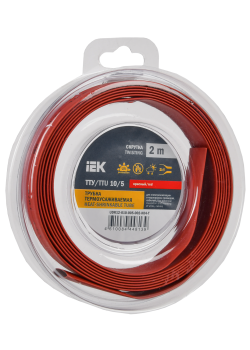 Трубка термоусадочная ТТУ нг-LS 10/5 красная (2м/упак) IEK