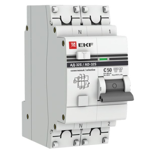 АВДТ АД-32 1P+N (S) 50А х-ка C 300мА тип АС эл. 4,5кА PROXIMA EKF