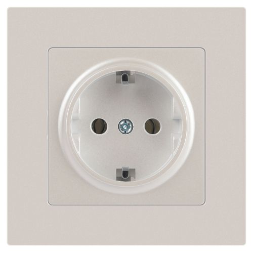 Розетка 1-м СП Accent 6-202-06 16А IP20 250В 2P+E Schuko перламутр. Intro Б0063695 Розетка 1-м СП Accent 6-202-06 16А IP20 250В 2P+E Schuko перламутр. Intro Б0063695