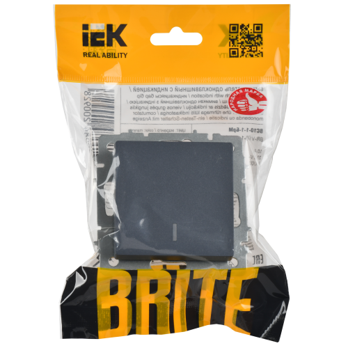 BRITE Выключатель 1-клавишный с индикацией 10А ВС10-1-1-БрМ маренго IEK BRITE Выключатель 1-клавишный с индикацией 10А ВС10-1-1-БрМ маренго IEK