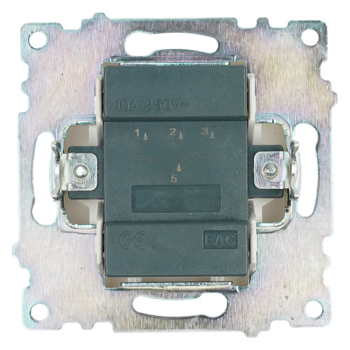 Выключатель 3-клавишный (механизм), STEKKER GLS10-7108-01, 250V, 10А, серия Катрин, белый Выключатель 3-клавишный (механизм), STEKKER GLS10-7108-01, 250V, 10А, серия Катрин, белый