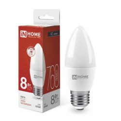 Лампа светодиодная/ Лампа светодиодная LED-СВЕЧА-VC 8Вт 230В Е27 4000К 760Лм IN HOME