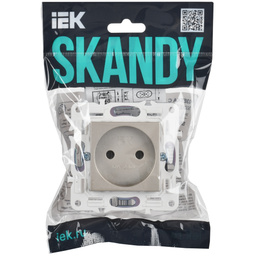 SKANDY Розетка без заземления без защитных шторок 10А SK-R02Sh шампань IEK