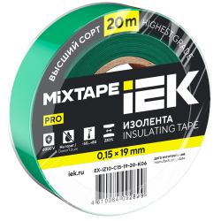 MIXTAPE PRO Изолента 0,15х19мм зеленая 20м IEK