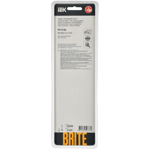 BRITE Рамка 4-местная РУ-4-2-Бр стекло белый матовый IEK BRITE Рамка 4-местная РУ-4-2-Бр стекло белый матовый IEK