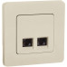INSPIRIA Розетка компьютерная двойная RJ45 категория 5Е UTP слоновая кость INSPIRIA Розетка компьютерная двойная RJ45 категория 5Е UTP слоновая кость