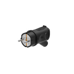 MULTISET Вилка 2К+З угловая каучуковая 16 А/250 В IP44 ЧЁРНАЯ