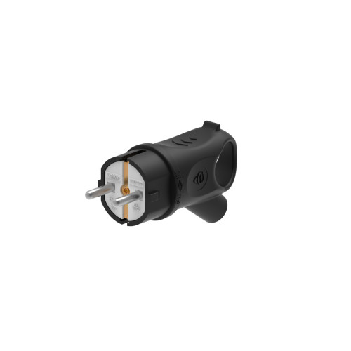 MULTISET Вилка 2К+З угловая каучуковая 16 А/250 В IP44 ЧЁРНАЯ