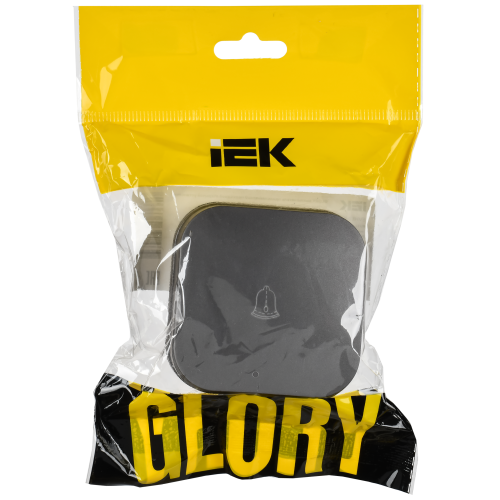 GLORY Выключатель 1-клавишный для открытой установки самовозвратный 10А ВСс20-1-0-ХСм сталь матовый IEK