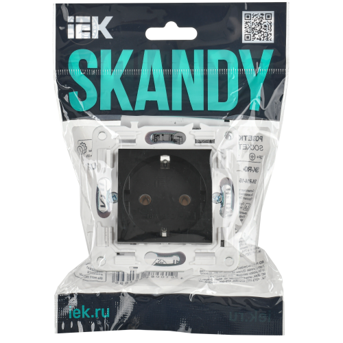 SKANDY Розетка с заземлением без защитных шторок 16А SK-R05Bl черный IEK SKANDY Розетка с заземлением без защитных шторок 16А SK-R05Bl черный IEK