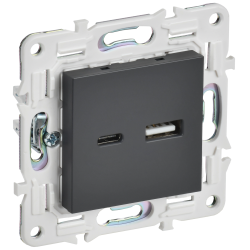 SKANDY Розетка USB A+C 18Вт SK-R13T титан IEK