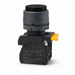 Кнопка выпирающая SB-35 с фиксацией 1NO+1NC черная IP65
