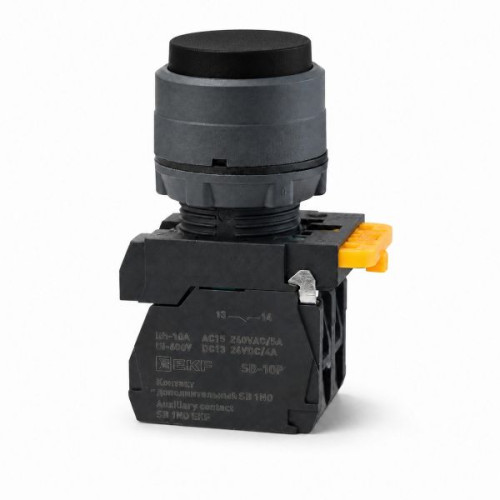 Кнопка выпирающая SB-35 с фиксацией 1NO+1NC черная IP65