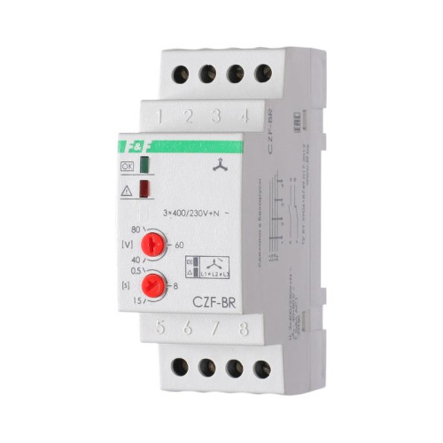 Реле контроля фаз CZF-BR (3х400/230+N 8А 1перекл. IP20 монтаж на DIN-рейке) F&F EA04.001.003 Реле контроля фаз CZF-BR (3х400/230+N 8А 1перекл. IP20 монтаж на DIN-рейке) F&F EA04.001.003