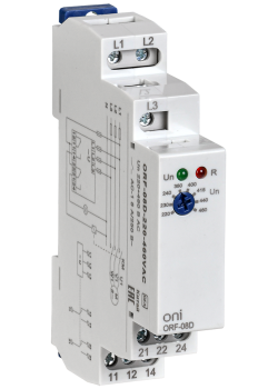 Реле контроля фаз ORF-08D 3 фазы 2 контакта 220-460В AC ONI