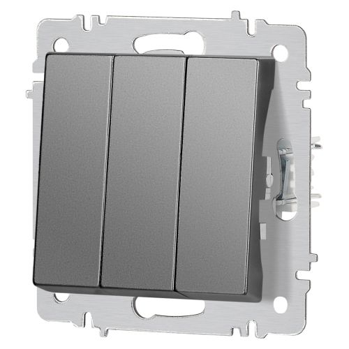 Выключатель 3-кл. СП Accent 6-106-07 10А IP20 250В AL/CU графит Intro Б0063544 Выключатель 3-кл. СП Accent 6-106-07 10А IP20 250В AL/CU графит Intro Б0063544