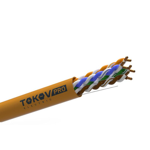 Кабель витая пара U/UTP 4х2х23AWG(0.57мм) кат.6 ZH нг(А)-HF (LSZH) indoor 305м (м) PRO TOKOV ELECTRIC TKP-C06-U42-6-RU-LSZH