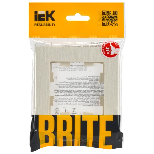 BRITE Рамка 1-местная РУ-1-Бр бежевый рифленый IEK BRITE Рамка 1-местная РУ-1-Бр бежевый рифленый IEK