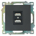 Розетка USB 2-местная (механизм), STEKKER GLS10-7115-05, 250B, 2,1А, серия Катрин, черный Розетка USB 2-местная (механизм), STEKKER GLS10-7115-05, 250B, 2,1А, серия Катрин, черный