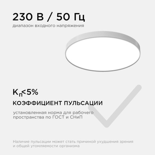 Светильник светодиодный SPA 20Вт 4000К IP54 1600лм 230В 50Гц d250х30мм накладной бел. Apeyron 18-142