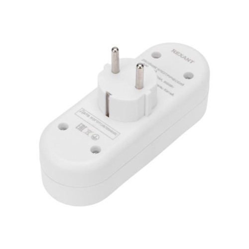 Двойник электрический линейный 16А с/з+2 USB-порта 2.4А бел. Rexant 11-1090 Двойник электрический линейный 16А с/з+2 USB-порта 2.4А бел. Rexant 11-1090