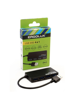 Разветвитель USB ELX-SLP01-C02 4USB 2А коробка черн. ERGOLUX 15109