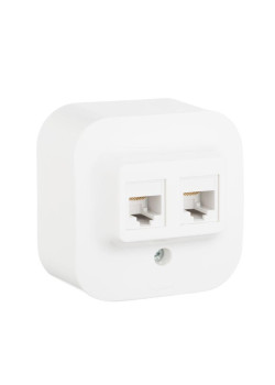 Розетка компьютерная 2-м ОП Quteo RJ45 кат.5E UTP бел. Leg 782228