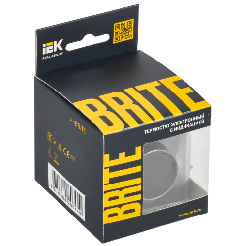 BRITE Термостат электронный с индикацией ТС10-1-БрС сталь IEK