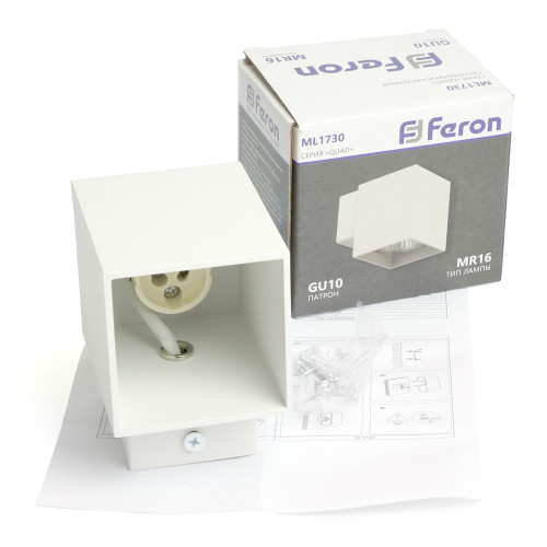 Светильник настенный Feron ML1730 QUAD MR16 35W, 230V, GU10, белый IP20 Светильник настенный Feron ML1730 QUAD MR16 35W, 230V, GU10, белый IP20