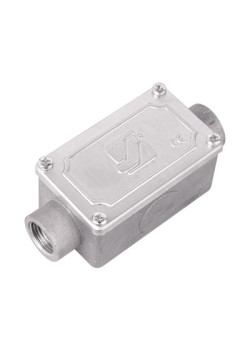 Коробка протяжная алюминиевая, 2 ввода 180°, М16х1,5 ,IP55, 118х51х42мм
