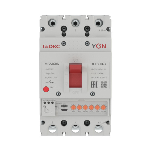 Авт. выкл. YON MGS160N 3P 25-63A 36kA с электронным расцепителем ETS