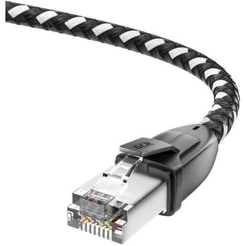 Greenconnect RJ45(m) - RJ45(m) Cat. 6 UTP нейлон 5.0м чёрно-белый