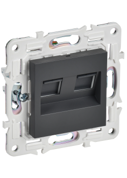 SKANDY Розетка компьютерная двойная RJ45 кат.5E SK-K03T титан IEK