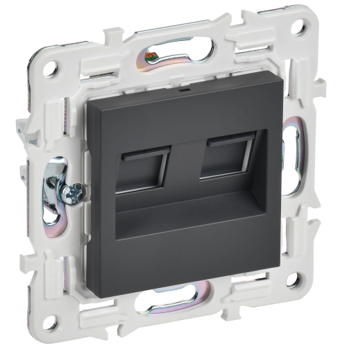 SKANDY Розетка компьютерная двойная RJ45 кат.5E SK-K03T титан IEK