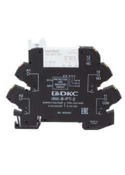 Реле интерфейсное, 1CO, ком. ток 6А, AgSnO2, напряжение 24V AC/DC, push-in клеммы.