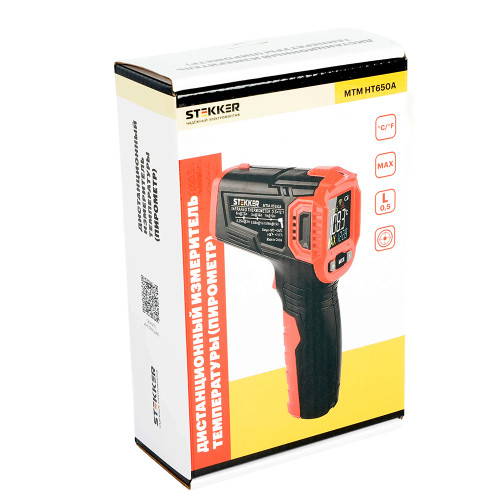 MTM HT650A Дистанционный измеритель температуры (пирометр), 2 батареи тип ААА 1,5В, черный/красный MTM HT650A Дистанционный измеритель температуры (пирометр), 2 батареи тип ААА 1,5В, черный/красный
