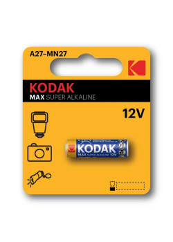 Элемент питания алкалиновый A27/MN27/8LR732 12В MAX SUPER Alkaline (блист. 1шт) KODAK Б0047482