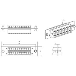Hyperline FO-FPM-W120H32-24LC-BL